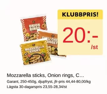 Garant - Mozzarella sticks, Onion rings