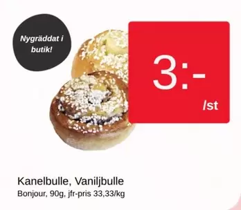 Bonjour - Kanelbulle, Vaniljbulle