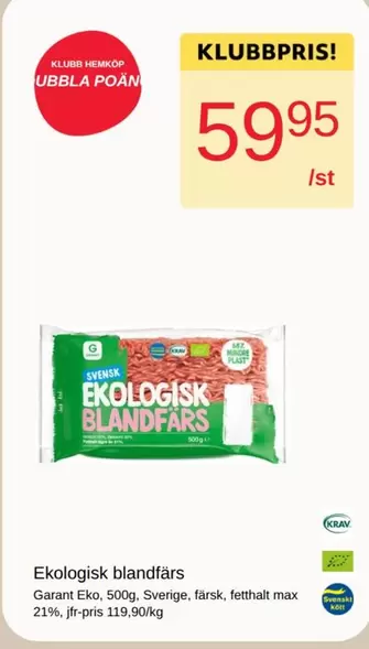 EKO - Ekologisk blandfärs
