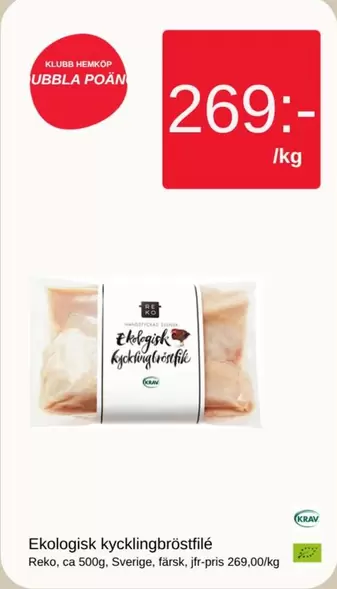 Ekologisk kycklingbröstfilé