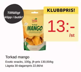 Torkad mango