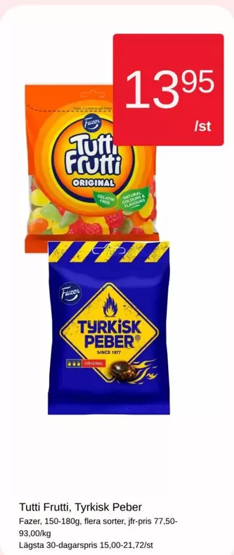 Fazer - Tutti Frutti, Tyrkisk Peber
