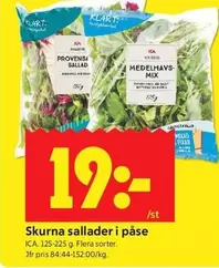 Skurna sallader i påse