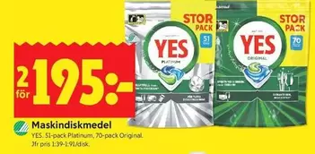 Yes - Maskindiskmedel