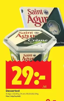 saint agur - Dessertost