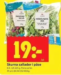 Skurna sallader i påse