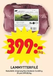 Naturkött - LAMMYTTERFILÉ