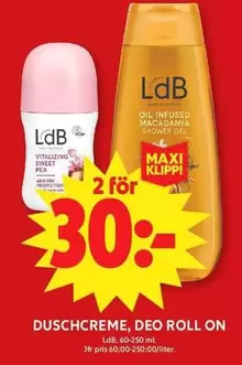 LdB - DUSCHCREME, DEO ROLL ON