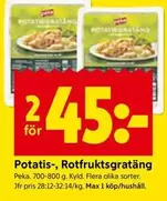 Peka - Potatis-, Rotfruktsgratäng