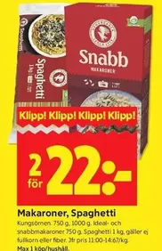 kungsörnen - Makaroner, Spaghetti