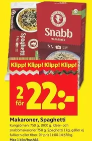 kungsörnen - Makaroner, Spaghetti
