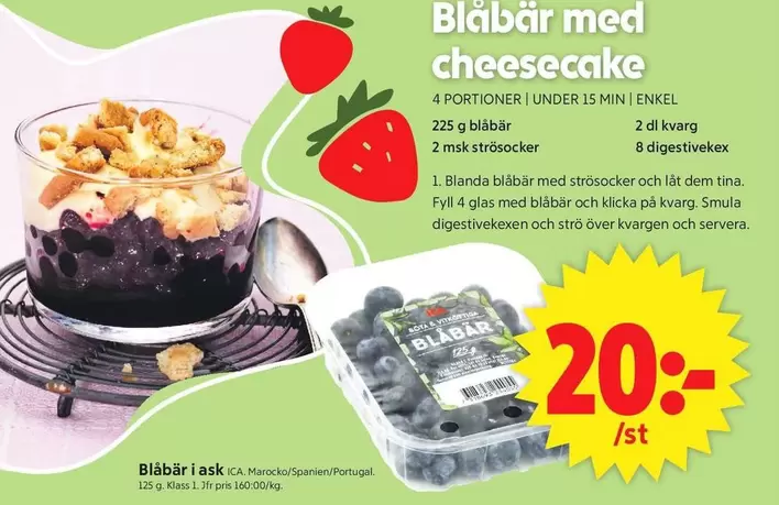 Blåbär med cheesecake
