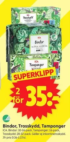Bindor, Trosskydd, Tamponger