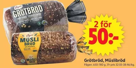 Pågen - Grötbröd, Müsli bröd