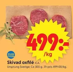 Skivad oxfilé