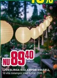 LJUSSLINGA RISLAMPOR SOLCELL