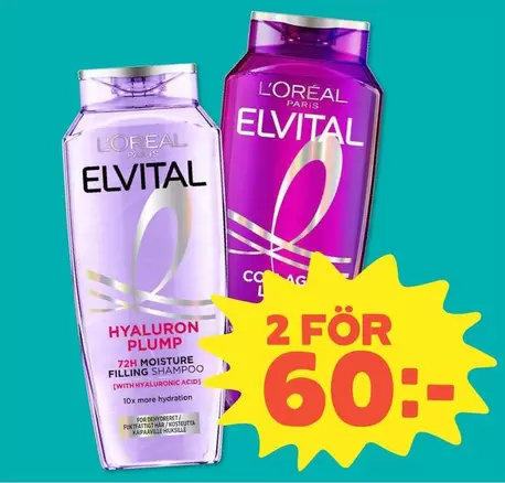 L'Oreal - ELVITAL Hyaluron Plump 72H Moisture Filling Shampoo