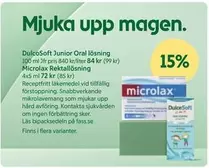 DulcoSOFT Junior Oral lösning 100 ml, Microlax Rektallösning 4x5 ml