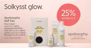Apolosophy Self Tan Face Cream, Applicator Mitt, Face Oil, Lotion, Mousse