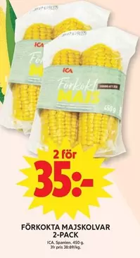FÖRKOKTA MAJSKOLVAR 2-PACK