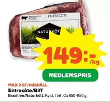 Naturkött - Entrecôte