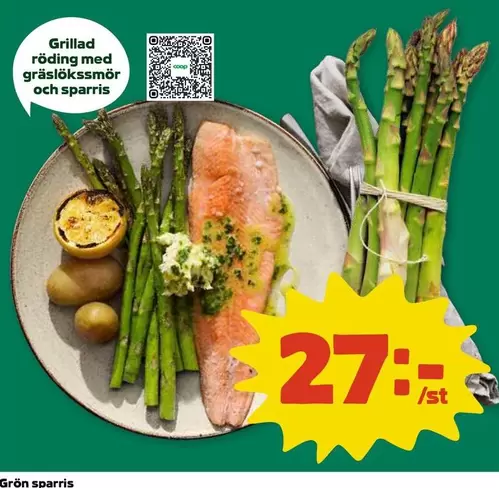 Coop - Grillad röding med gräslökssmör och sparris