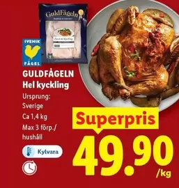 Guldfågeln - GuldFågeln Hel kyckling