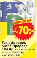 Lambi - Toalettpapper, hushållspapper Classic