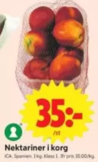 Nektariner i korg