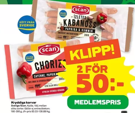 Scan - Kabanoss Paprika & Kummin, Chorizo Cayenne Paprika