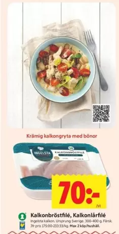 Ingelsta kalkon - Kalkonbröstfilé, Kalkonlårfilé