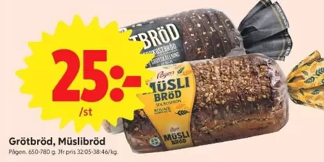 Pågen - Grötbröd, Müsli bröd