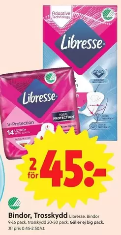 Libresse - Bindor, Trosskydd