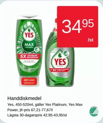 Yes - Handdiskmedel ( Platinum,  Max Power)