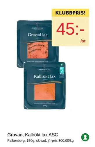 Falkenberg - Gravad, Kallrökt lax ASC