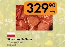 Skivad oxfilé