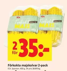 Färkökta majskolvar