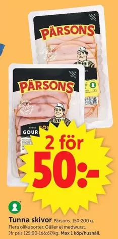 Pärsons - Tunna skivor