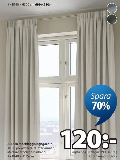 ALDRIG mörkläggningsgardin