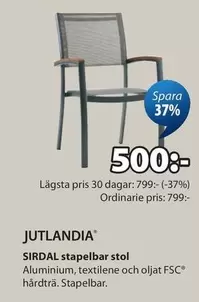 SIRDAL stapelbar stol