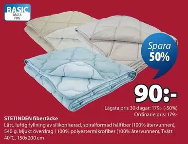 STETINDEN fibertäcke