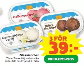 Triumf glass - Glass/sorbet