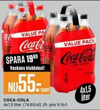 coca-cola - Coca-Cola 4x1,5 liter