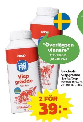 Coop - Laktosfri Vispgrädde
