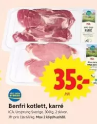 Benfri kotlett, karré