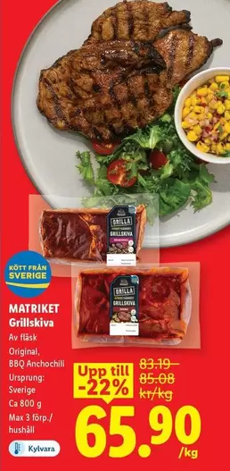 MATRIKET Grillskiva Av fläsk Original, BBQ Anchocill