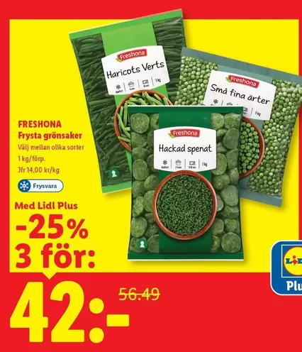 Freshona - Frysta grönsaker