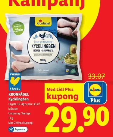 Kronfågel - Kycklingben