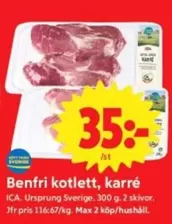 Benfri kotlett, karré