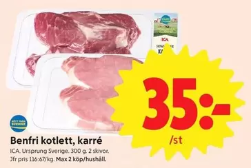 Benfri kotlett, karré